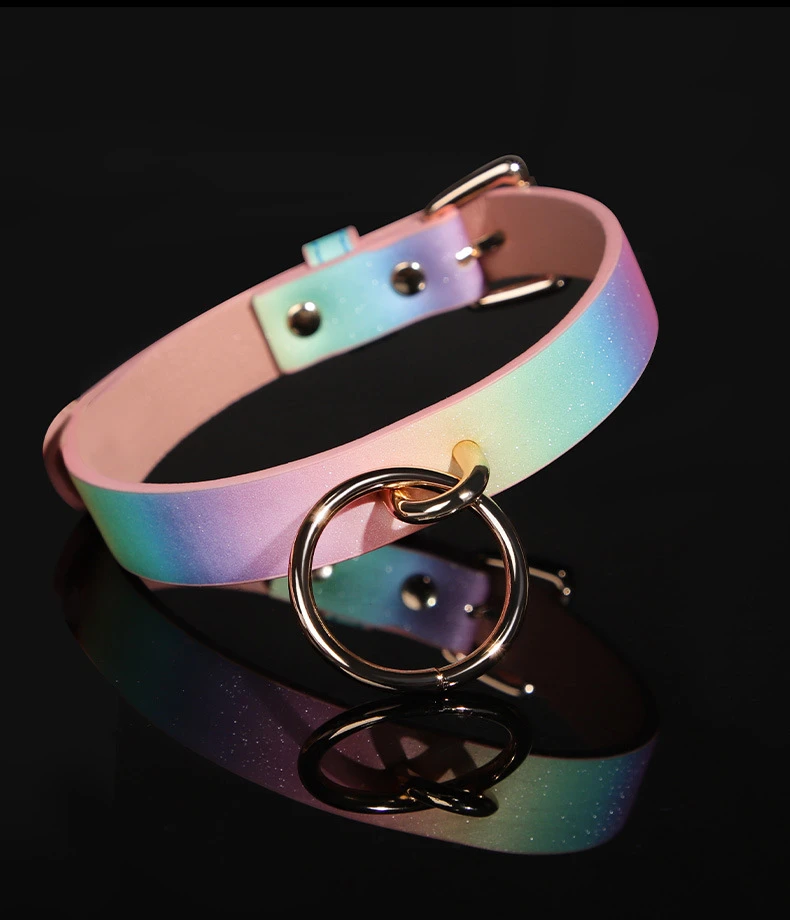 Rainbow Pastel Collar with Leash - Image 2