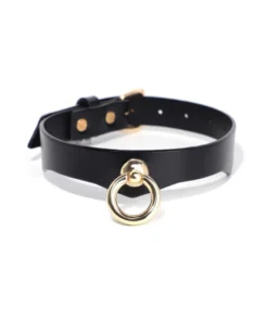 O-ring Leather Collar(black)