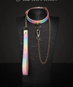 Rainbow Pastel Collar with Leash