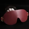 Red Leather Blindfold Classic Cut