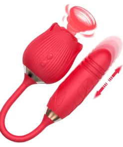 Rose Sucking Vibrator with Thrusting Dildo