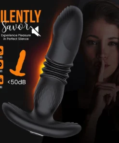 Alternative view of Thrusting Vibrating Anal Plug with Remote Control