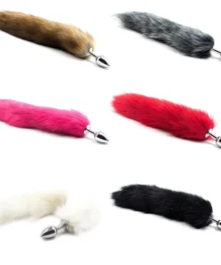 Alternative view of Fox Tail With Metal Anal-Butt Plug