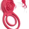Vibrating Cock Ring with Rose Clitoral Stimulator