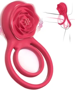 Vibrating Cock Ring with Rose Clitoral Stimulator