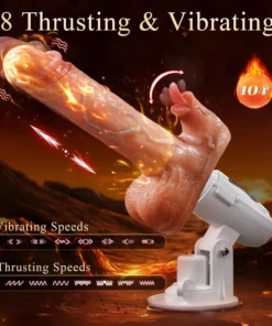 Alternative view of 8" Realistic Thrusting Dildo Vibrator with Suction Base