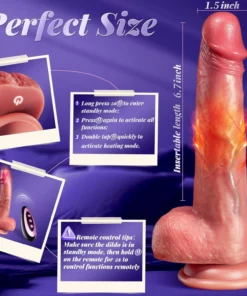 Alternative view of Thrusting Dildo with Vibration & Heat – Remote Control