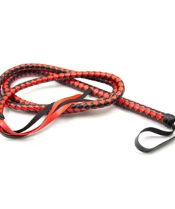 Alternative view of Red &Black Braided Leather Single Tail Whip
