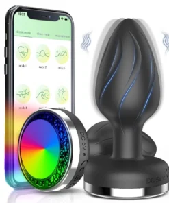 Alternative view of Vibrating Butt Plug with Flashing LED Base