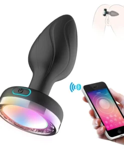 Vibrating Butt Plug with Flashing LED Base