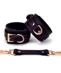 Alternative view of Burgundy BDSM Restraint Set（black）
