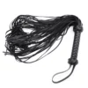 Classic Black Leather Flogger with Braided Handle