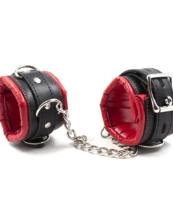 Plush Padded Red & Black Cuffs