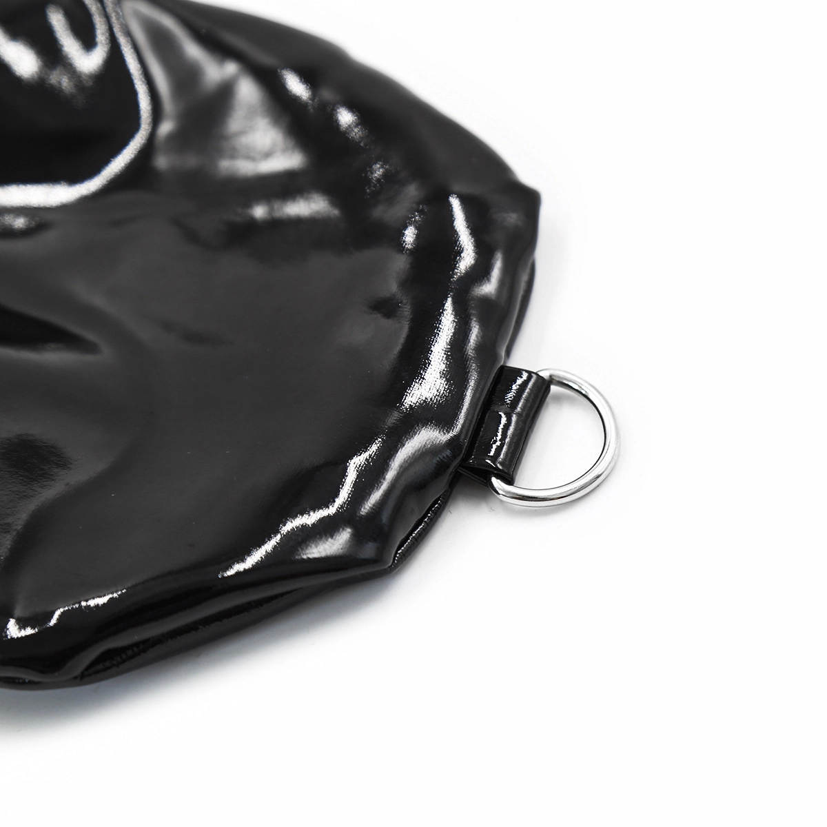 Glossy Black Bondage Mittens - Image 6