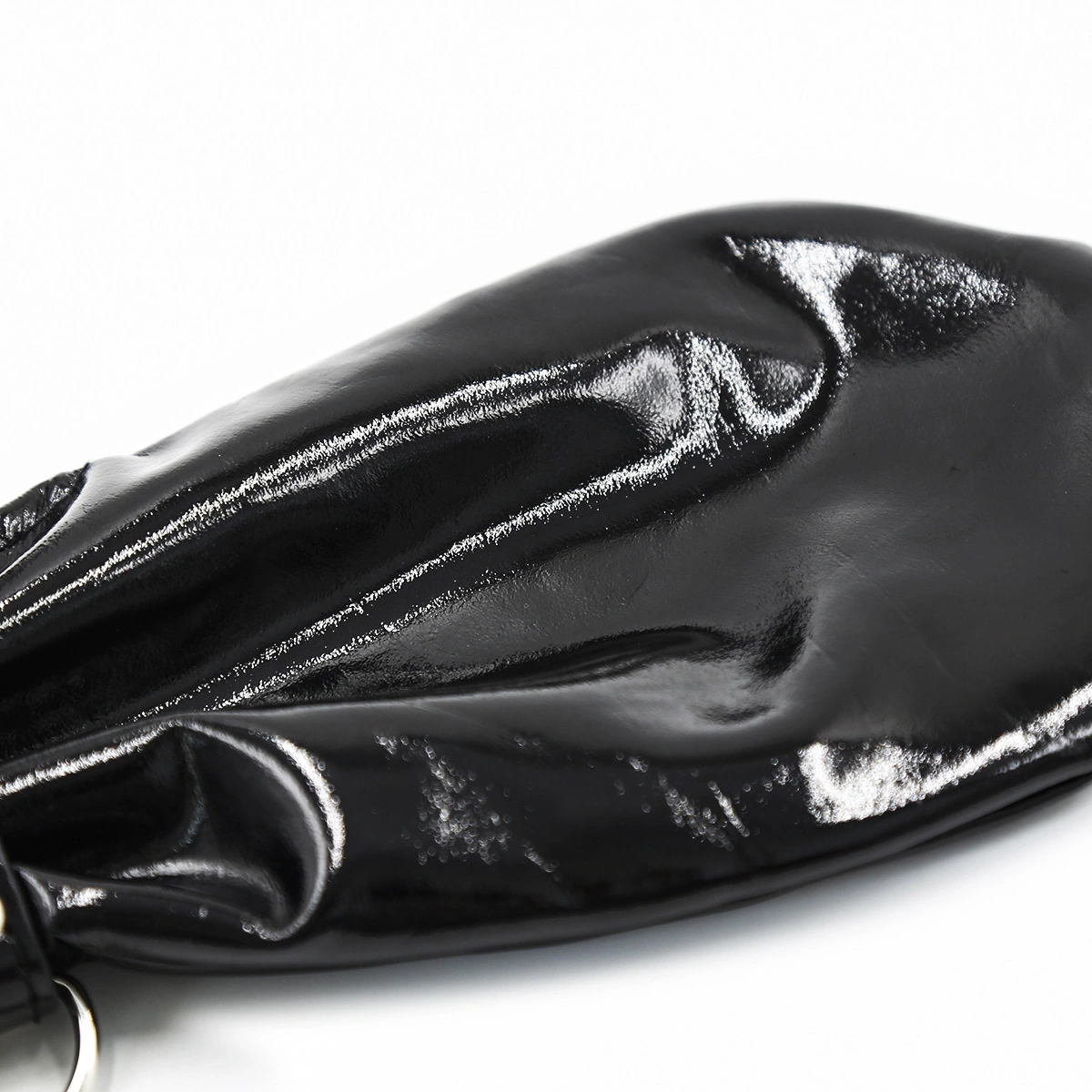 Glossy Black Bondage Mittens - Image 3