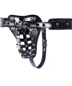 Black Caged Male Chastity Belt