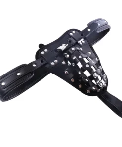 Alternative view of Black Caged Male Chastity Belt